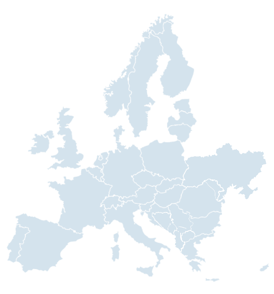 Interactive map of Europe displaying framework status